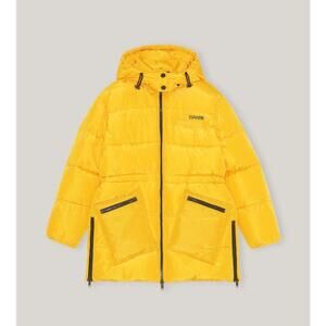 GANNI Spectra Yellow Recycle Oversized Puffer Jacket w Hood XS/S fits M -$475